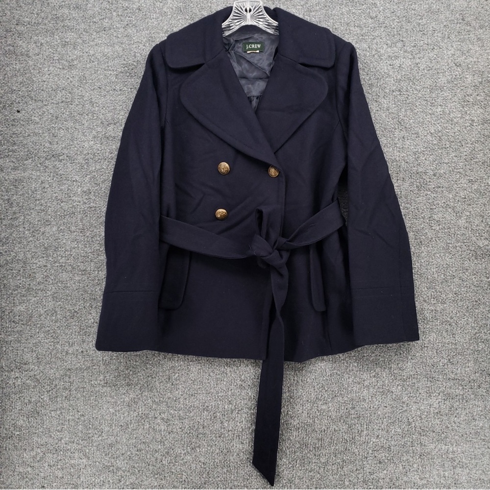 J. Crew Navy Pea Coat with Gold Buttons Size S